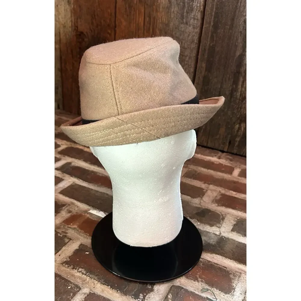 Vintage Erigary Fedora Top Hat Tan Wool Blend Felt Medium Mr Duck Adjustable VGC